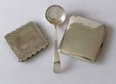 An early 20th century German 800 silver cigarette case with dedication to front, 8 x 9 cm; a