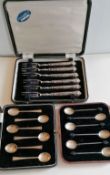 A set of six George V silver coffee bean spoons by C W Fletcher & Son Ltd., Sheffield, 1926; six