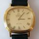 An Omega de Ville quartz gold plated gents wristwatch, push button style crown with replacement leat - Image 1 of 3