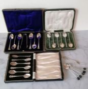 A set of colonial silver dessert or pickle forks by Hamilton & Co., Calcutta, each 15 cm and a cake