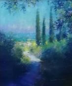 Norman Smith (b.1949), LANDSCAPE NEAR PELAGO, pastel, signed, framed and mounted, 26 x 20 cm