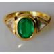 An emerald and diamond gold ring, the oval emerald approximately 8 x 6 mm - Image 3 of 5