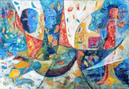 Daniel Couet (b.1952) FALLING LEAVES, oil on canvas, framed, 70 x 100 cm, signed, stamped and