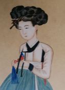 Shin Yoon-bok, 신윤복 (Hyewon, 1758-1814), PORTRAIT OF A BEAUTY, lithograph, 36 x 21 cm