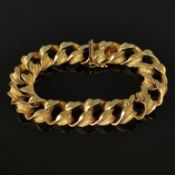 Armband, 585/14K Gelbgold (punziert), 43,8g, gearbeitet aus gedrehten und strukturiert gestalteten