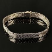 Armband, 585/14K Weißgold (punziert), Gesamtgewicht 31,8g, flexibles Gliederband mit Steckverschlus