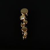 Gold-Diamantanhänger, 333/8K Gelbgold (getestet), 4,76g, moderner Anhänger aus kreisförmigen Elemen