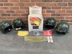 4 Belgian police motorcycle helmets & 25 NOS Bell visors