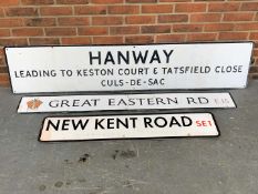 Three Metal London Street Signs&nbsp;