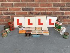 Ex Goodwood mixed vintage lot includes tobacco tins & oil cans&nbsp;