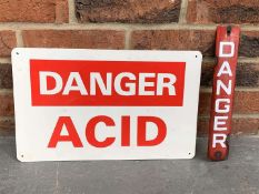 Enamel Danger Sign & Plastic Danger Acid Sign (2)