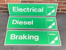 Three Lucas Plastic, Electrical, Diesel & Braking Signs (3)