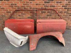 Ex Goodwood MK I Cortina pair of doors A/F, front drivers side wing & part rear panel