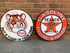 Two Metal Esso & Texaco Signs