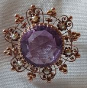 Brosche Anhänger Amethyst