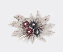 Rubin Saphir Brillant Brosche