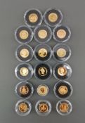 Sammlung 17 kleine Goldmünzen