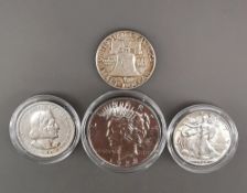 4 Silbermünzen USA