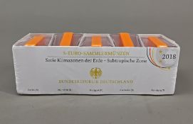 Komplett-Set 5 Euro Münzen 2018 "Subtropische Zone"