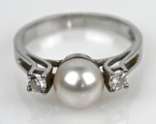 RING mit weißer Zuchtperle