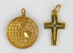 ZWEI ANHÄNGER: Kreuz und Weltkugel