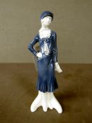 Porzellanfigur Frau in Art Deco