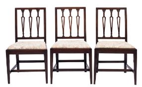A set of six early 19th Century mahogany dining chairs:,
