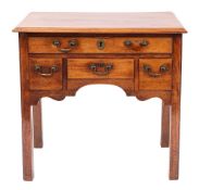 A George III mahogany rectangular lowboy:, the top with a moulded edge,