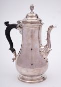 A George II silver coffee pot, maker Richard Gurney & Thomas Cook, London,