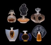 Two Lalique Cristal miniature scent bottle collections: one Les Flacon Miniatures1998,