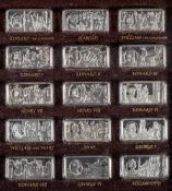 A collection of fifty silver medallions celebrating '1000 Years of British Monarchy' : maker John