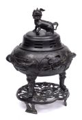 A large Japanese bronze koro,