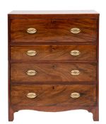 Campaign Furniture An early 19th Century mahogany and inlaid secretaire military chest:,