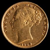 A Victoria gold sovereign,: 1864, 8g.