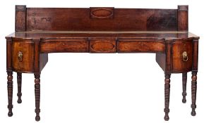 A George IV mahogany and ebony strung sideboard, circa 1820,