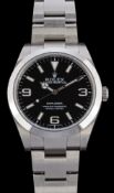 Rolex, Oyster Perpetual, Explorer, Superlative Chronometer, a stainless steel wristwatch,