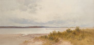 Frederick John Widgery [1861-1942]- The Exe estuary, fishermen on a sand bar,