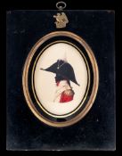 Follower of Charles Buncombe- A miniature silhouette portrait of a British Officer,