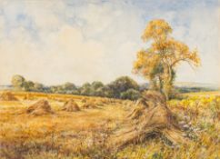Robert William Arthur Rouse [1867-1951]- Summer; hay stooks at Wytham, near Oxford,