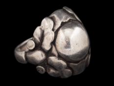 A silver ring by Georg Jensen,: design no.