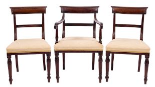 A set of six Regency mahogany dining chairs:,