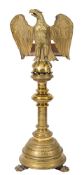 A Victorian brass eagle lectern:, the column with turned,