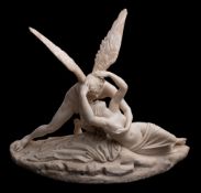 After Antonio Canova (1755-1822) a carrara marble figure group,