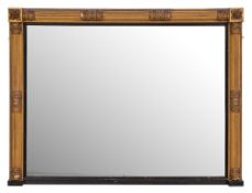 A Regency giltwood rectangular overmantel mirror:,