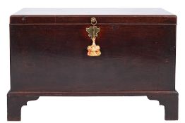 A mid 18th Century mahogany rectangular coffer:,