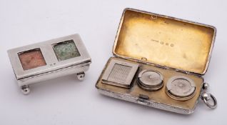 A Victorian silver combination stamp and coin holder, maker Cornelius Saunders & Frank Shepherd,