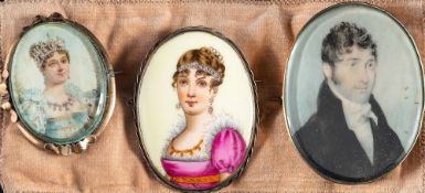 English School Circa 1800- A miniature portrait of a gentleman,