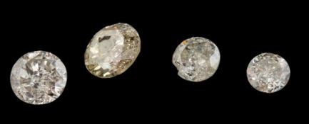 Four loose diamonds,: the four brilliant cut diamonds weighing approximately 0.52 carats total.