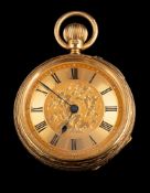 An 18 carat gold open face pocket watch,