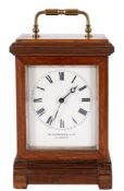 A French Victorian walnut cased carriage clock retailed by Thornhill,